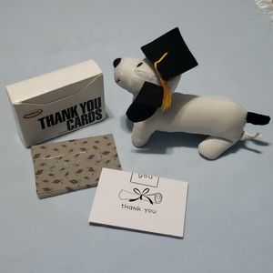 2 pc Graduation lot thank you cards autograph dog